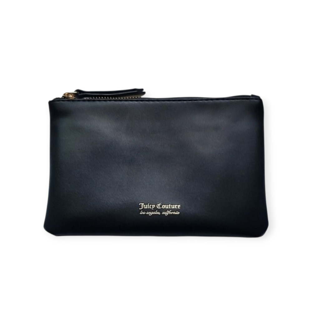 Juicy Couture Black Zipper Closure Clutch Bag